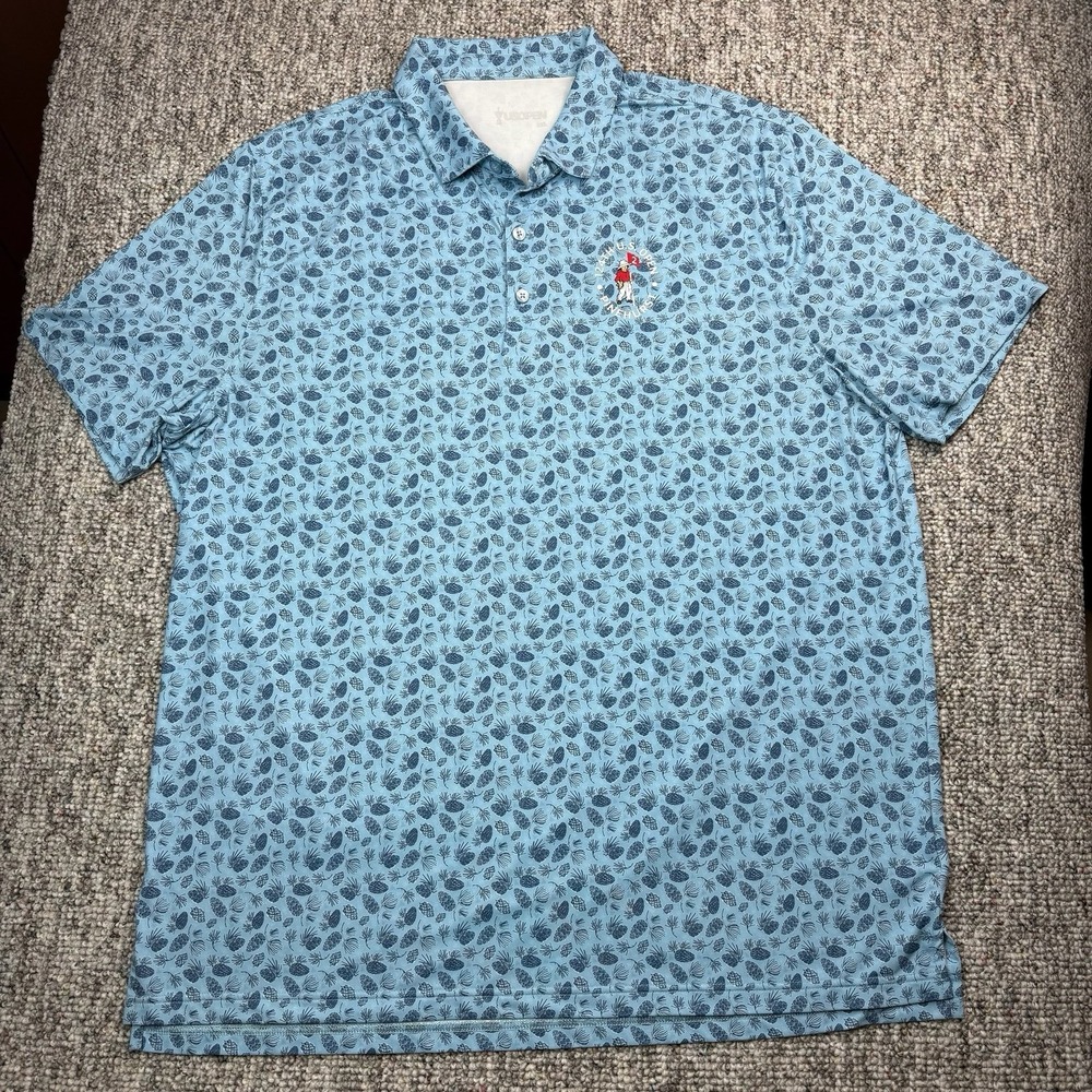 US Open Polo Shirt Mens 2XL 124th Pinehurst Logo Golf Short Sleeve Blue